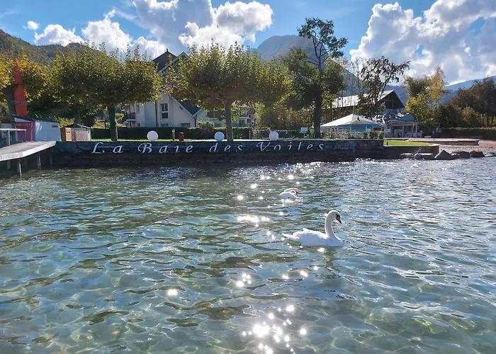 Situation Exceptionnelle Pour Ce Cosy Avec Terrasse Sur Lac, Dans Avec Et Ponton Privee Duingt